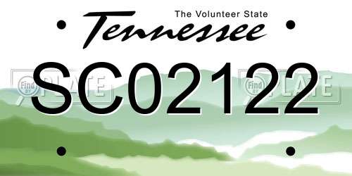 SC02122 Tennessee License Plate