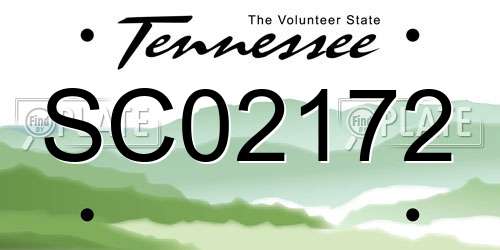SC02172 Tennessee License Plate