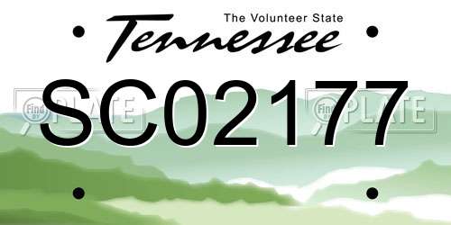 SC02177 Tennessee License Plate