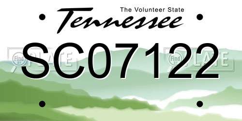 SC07122 Tennessee License Plate