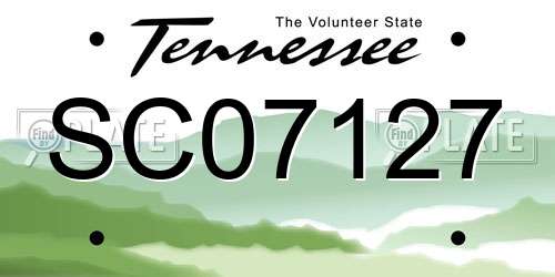 SC07127 Tennessee License Plate