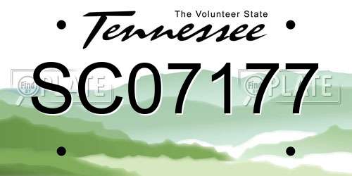 SC07177 Tennessee License Plate