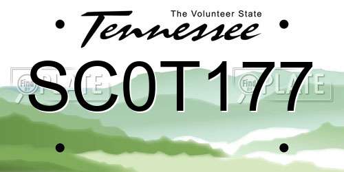 SC0T177 Tennessee License Plate