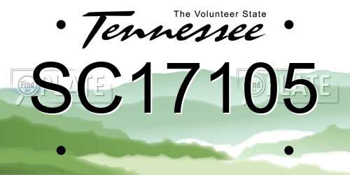 SC17105 Tennessee License Plate