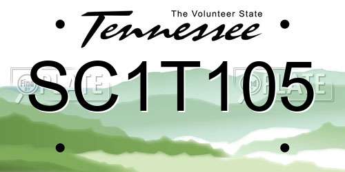 SC1T105 Tennessee License Plate