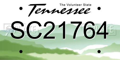 SC21764 Tennessee License Plate