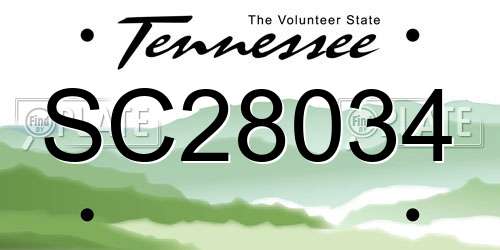 SC28034 Tennessee License Plate