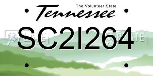 SC2I264 Tennessee License Plate