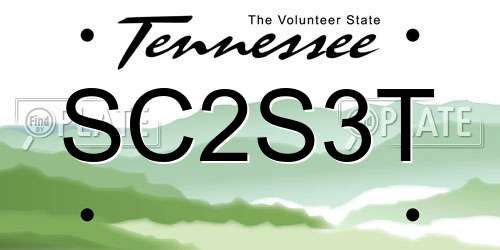 SC2S3T Tennessee License Plate