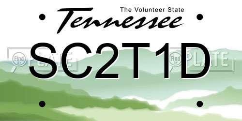 SC2T1D Tennessee License Plate