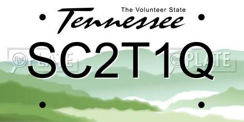 SC2T1Q Tennessee License Plate