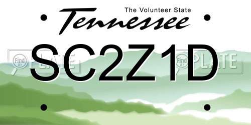 SC2Z1D Tennessee License Plate