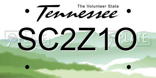 SC2Z1O Tennessee License Plate