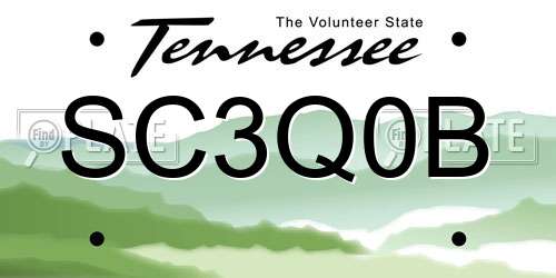 SC3Q0B Tennessee License Plate