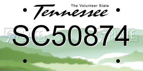 SC50874 Tennessee License Plate