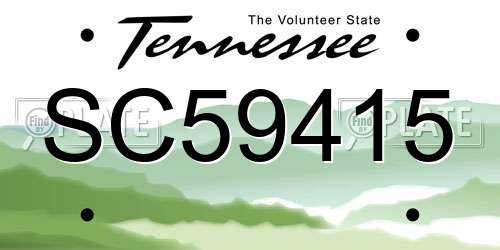 SC59415 Tennessee License Plate