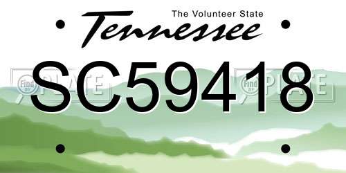 SC59418 Tennessee License Plate