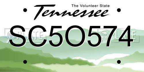 SC5O574 Tennessee License Plate