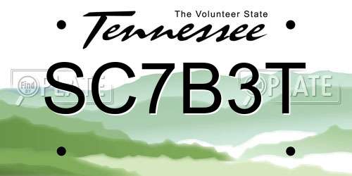 SC7B3T Tennessee License Plate