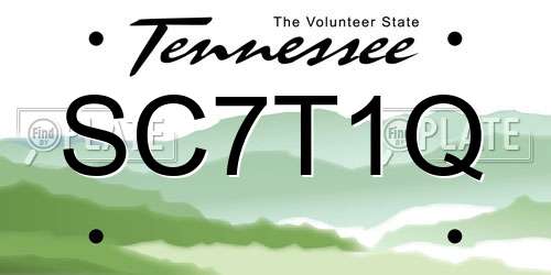 SC7T1Q Tennessee License Plate