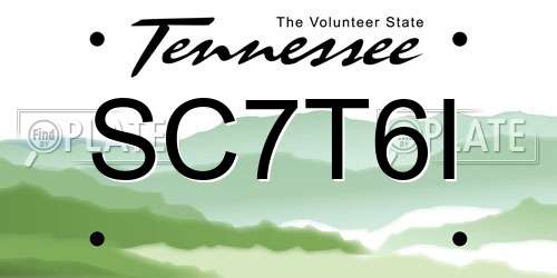 SC7T6I Tennessee License Plate