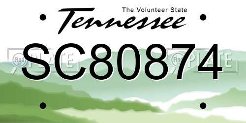 SC80874 Tennessee License Plate