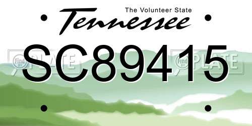 SC89415 Tennessee License Plate