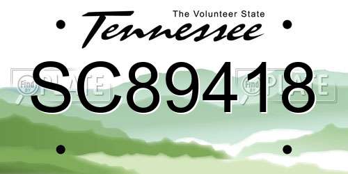 SC89418 Tennessee License Plate