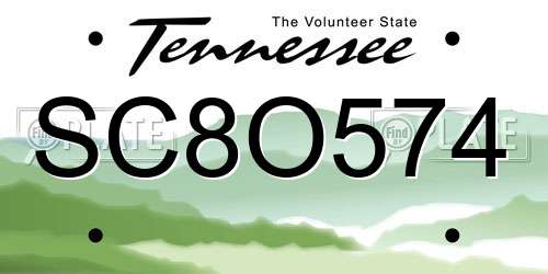 SC8O574 Tennessee License Plate