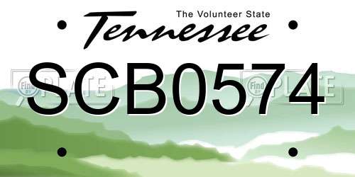 SCB0574 Tennessee License Plate
