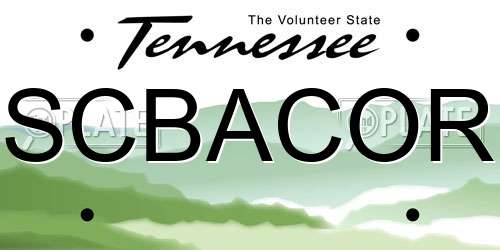 SCBACOR Tennessee License Plate