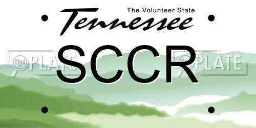 SCCR Tennessee License Plate