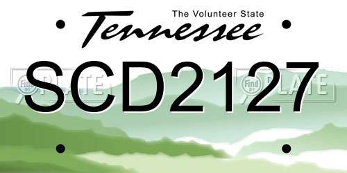 SCD2127 Tennessee License Plate