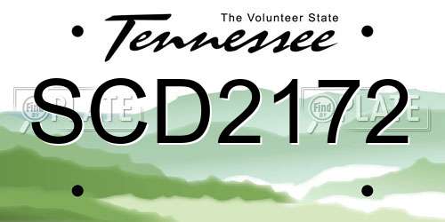 SCD2172 Tennessee License Plate