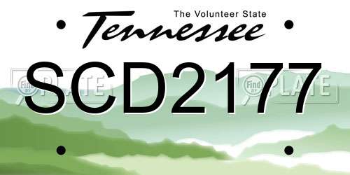 SCD2177 Tennessee License Plate