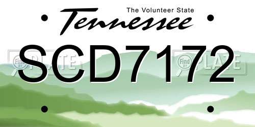 SCD7172 Tennessee License Plate