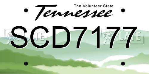 SCD7177 Tennessee License Plate