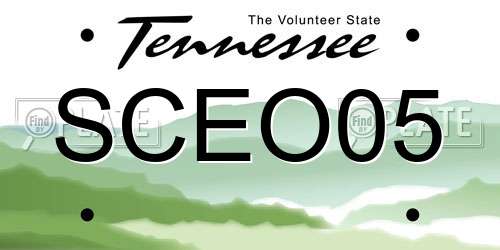 SCEO05 Tennessee License Plate