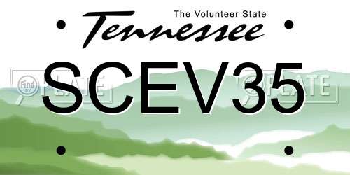 SCEV35 Tennessee License Plate