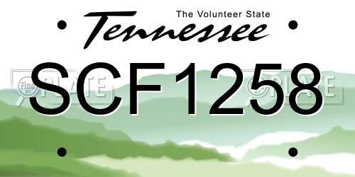 SCF1258 Tennessee License Plate