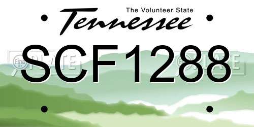 SCF1288 Tennessee License Plate