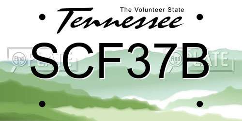 SCF37B Tennessee License Plate