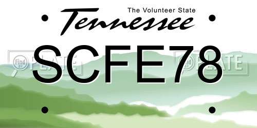 SCFE78 Tennessee License Plate