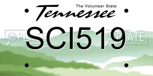 SCI519 Tennessee License Plate