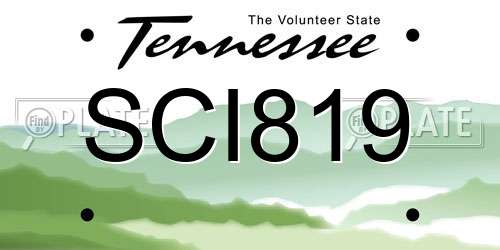 SCI819 Tennessee License Plate