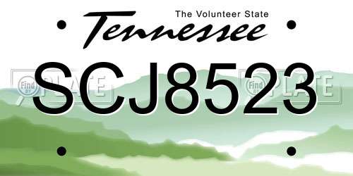 SCJ8523 Tennessee License Plate