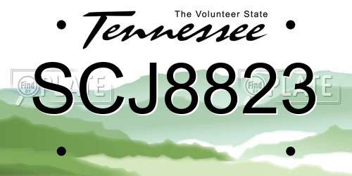 SCJ8823 Tennessee License Plate