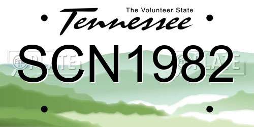 SCN1982 Tennessee License Plate