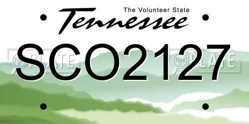 SCO2127 Tennessee License Plate