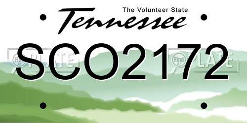 SCO2172 Tennessee License Plate